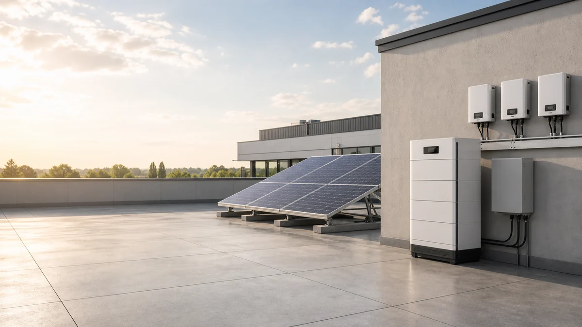 Solaranlage und Batteriespeicher als Beispiele für einen Mietkauf